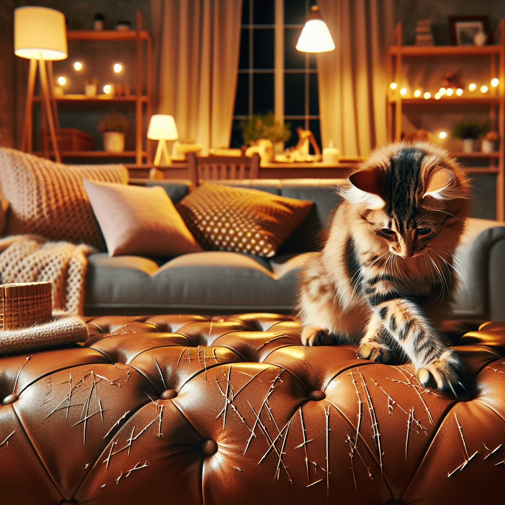 protecting your leather furniture from cat scratches