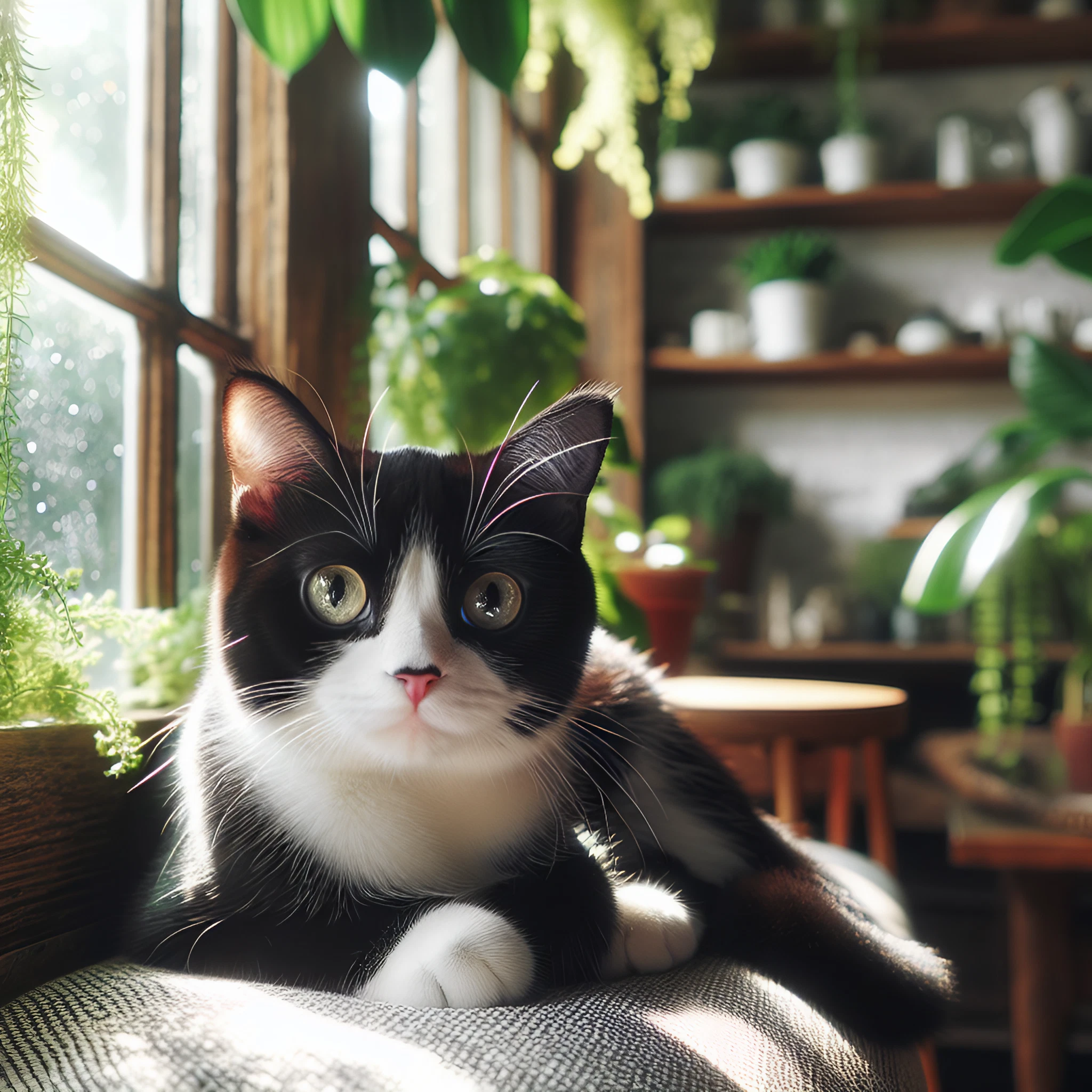 Black-and-White-American-Shorthairs-Cat